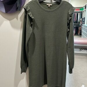Lilla P size small long sleeve green dress